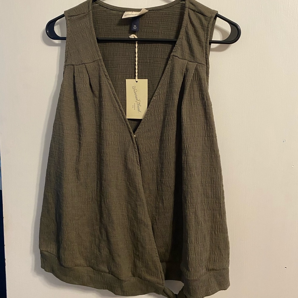 Olive green v-neck tank